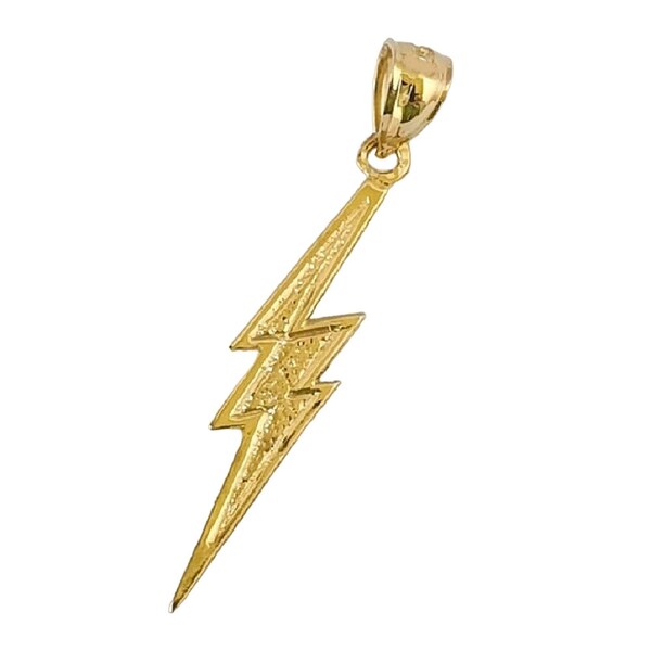 14K Yellow Gold LIGHTNING BOLT Pendant