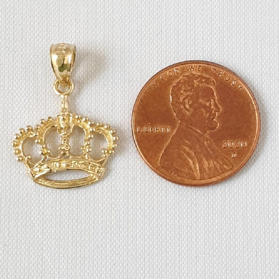 14K Yellow Gold CROWN Pendant - Etsy 