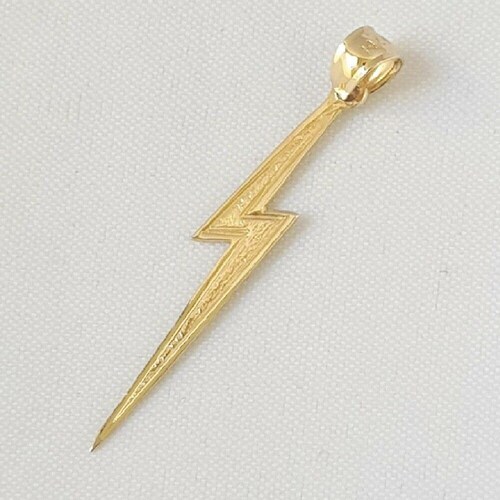 Gold Lightning Bolt Necklace Gold Choker Necklace 14k Gold Etsy