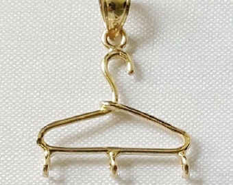 14K Yellow Gold HANGER Charm Holder Pendant