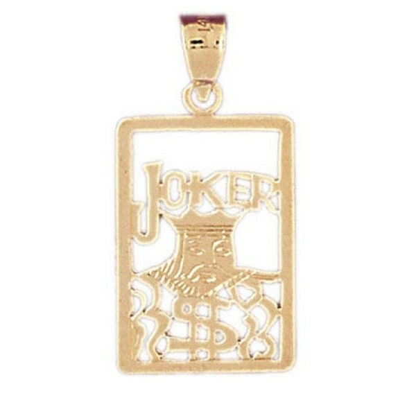 Pendentif cartes à jouer Joker en or jaune 14 carats