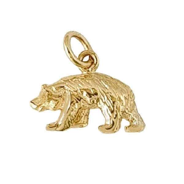 Petit pendentif ours en or jaune 14 carats