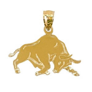 14K Yellow Gold BULL Pendant