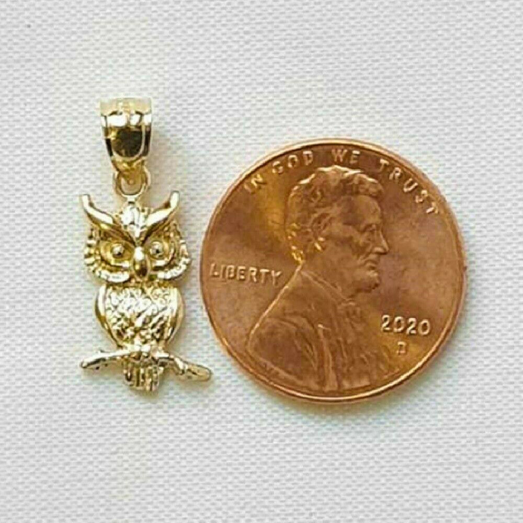 14k gold owl pendant deals