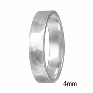 4mm, 6mm, 8mm Sterling Silver Hand Hammered FLAT Wedding Band Ring image 2