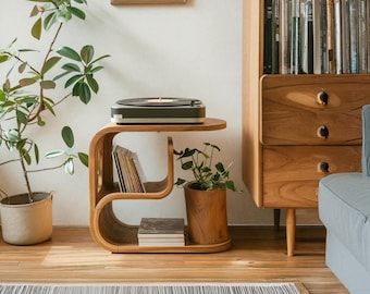Mid Century Mehrzweck-Schrank für Schallplattenspieler Ständer Retro Media Konsole Lagerung wiedergenutzter Plattenspieler-Schrank für Wohnzimmer