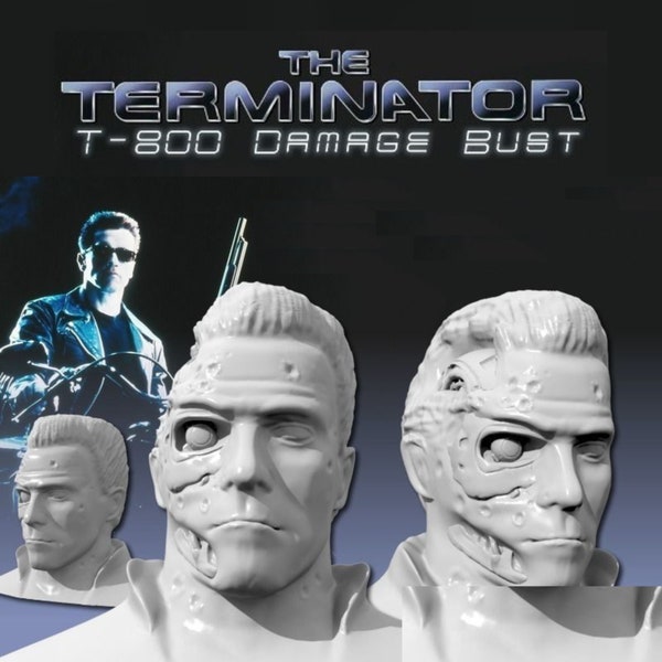 T-800 Damage Bust 3D Model Files Instant Download