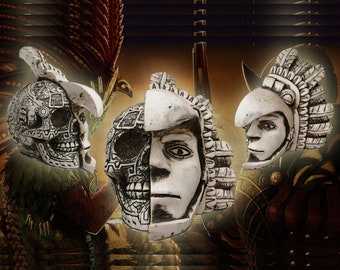 Mexican Skull Dual Face 3D model  stl, obj and fbx. Textures Files Instant Download