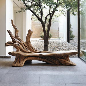 Natural Wooden Bench Mid Century Outdoor Bench Reclaimed Porch Bench Seat Farmhouse Entryway Bench Deck Seating Bench For Living Room