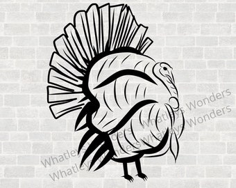 Turkey SVG - Farm Animal cut file - Thanksgiving JPG - Hand Drawn Digital Image - Realistic Animal PNG - Real Turkey svg