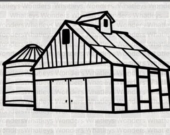 Barn SVG - Farm cut file - Kids Nursery - Hand Drawn Digital Image -  out building PNG - Barn jpg - Cricut file - Silhouette File - fair JPG