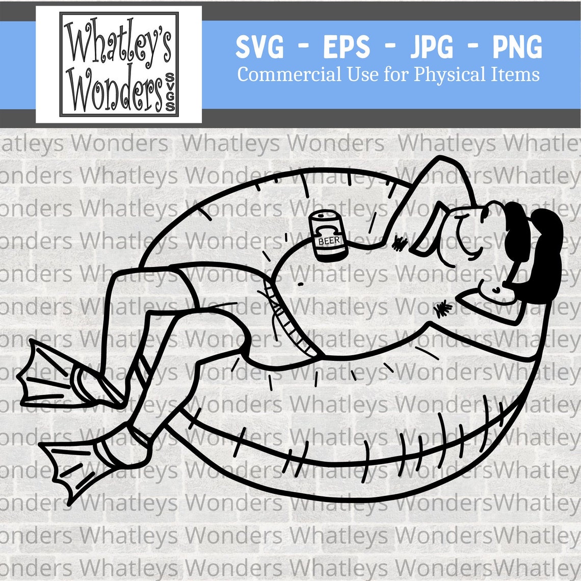 Man on Pool Float SVG - Funny Summer JPG - Pool Cut File - Hand Drawn ...