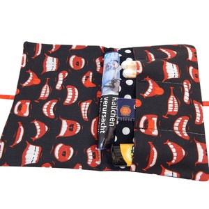Tabakbeutel, Lachende Lippen, Tabaktasche, Tabaketui, Drehertasche, Aufbewahrung für unterwegs, Utensilo, kleine Tasche, Ordnungshelfer