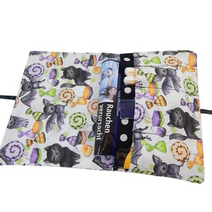 Tabakbeutel, Halloween Katzen, Tabaktasche, Tabaketui, Drehertasche, Aufbewahrung für unterwegs, Utensilo, kleine Tasche, Ordnungshelfer
