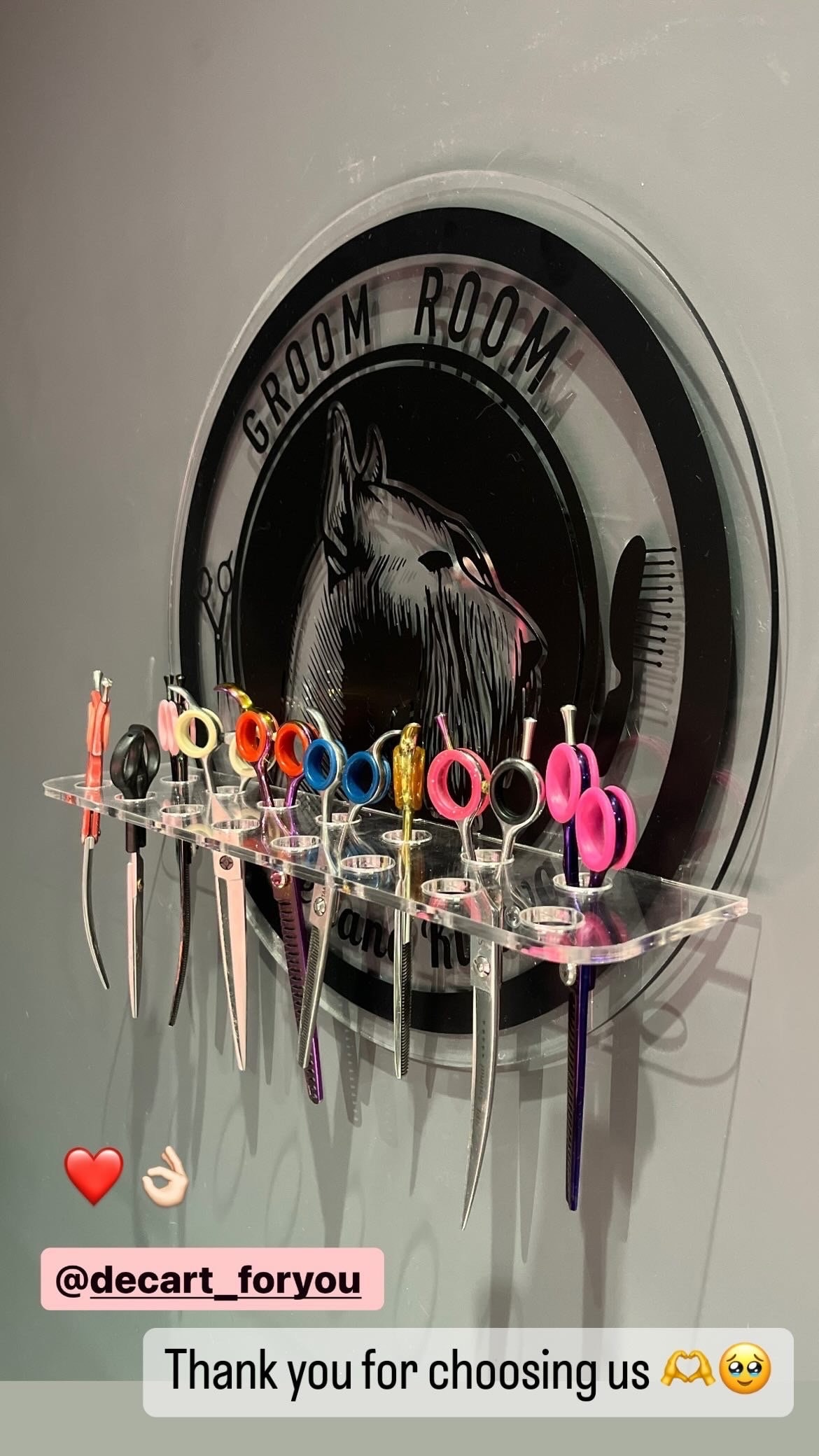 Petstylist Grooming equipment Beauty Salon Decor Scissors Holder paws Barber Shop Gift Tool Organizer custom logo dog groomer hunde friseur
