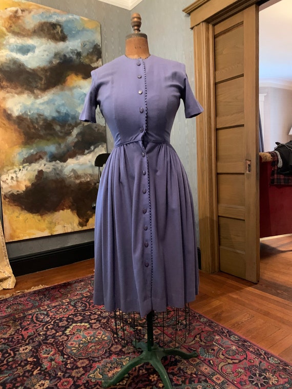 Vintage 50’s Blue/Purple Wool Dress
