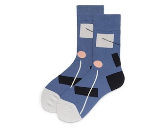 Geometrical Figure Cotton Socks, Unisex Socks, Premium Cotton Socks, Novelty Socks, Perfect Gift for Men and Women