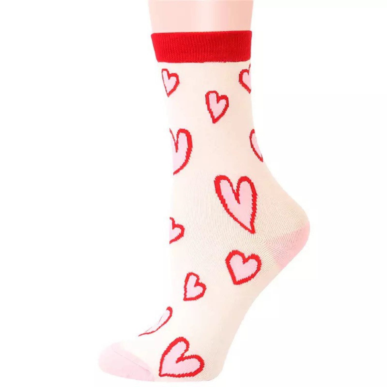 Cute Heart Pink and White Cotton Socks Funky Socks Cotton - Etsy UK
