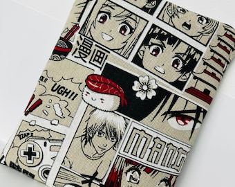 Pochette à livre/Manga - Manga Naturel et Rouge (format au choix)