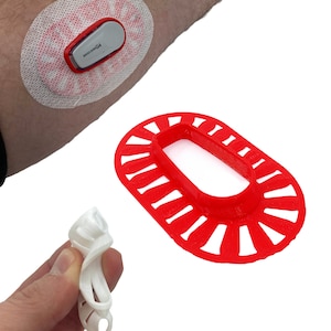 Flexible & Reusable Dexcom G6 GripShield™  Bump Protection Shield,Armor Guard, CGM  - Includes 2 Sample Adhesive Overlay Patches/Tapes