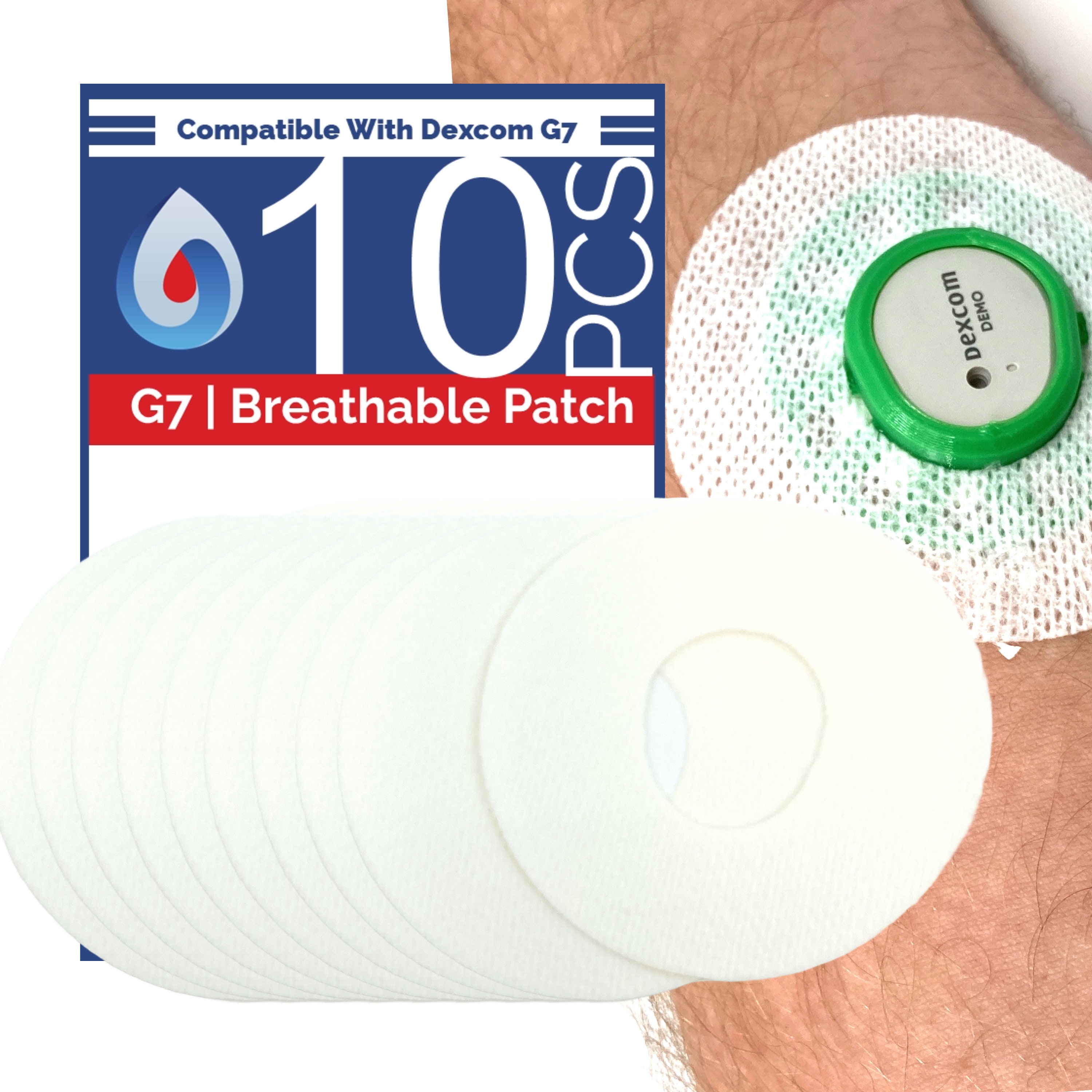 The Sugar Patch Dexcom G7 Overlay Patches | Hypoallergenic, Breathable ...