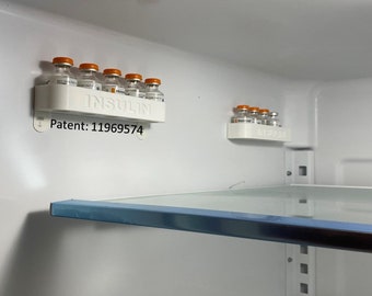 Novolog/Humalog Patented Wall Mount Insulin Caddy (Qty 1)  For Refrigerator- Insulin Storage