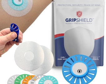 Libre 3 and MiniMed Instinct GripShield® Flexible & Reusable Armor Guard Bump Protection, Overlay Shield- Includes 2 Sample Adhesive Patches