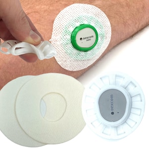 Flexible & Reusable Dexcom G7 GripShield™ CGM Bump Protection Overlay Shield, Armor Guard Includes 2 Sample Adhesive Overlay Patches Bright White