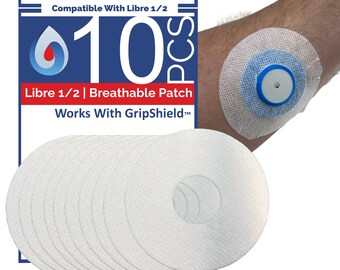 Libre 1/Libre 2 Hypoallergenic & Breathable Overlay Patches By The Sugar Patch- 10 Pack Bright White