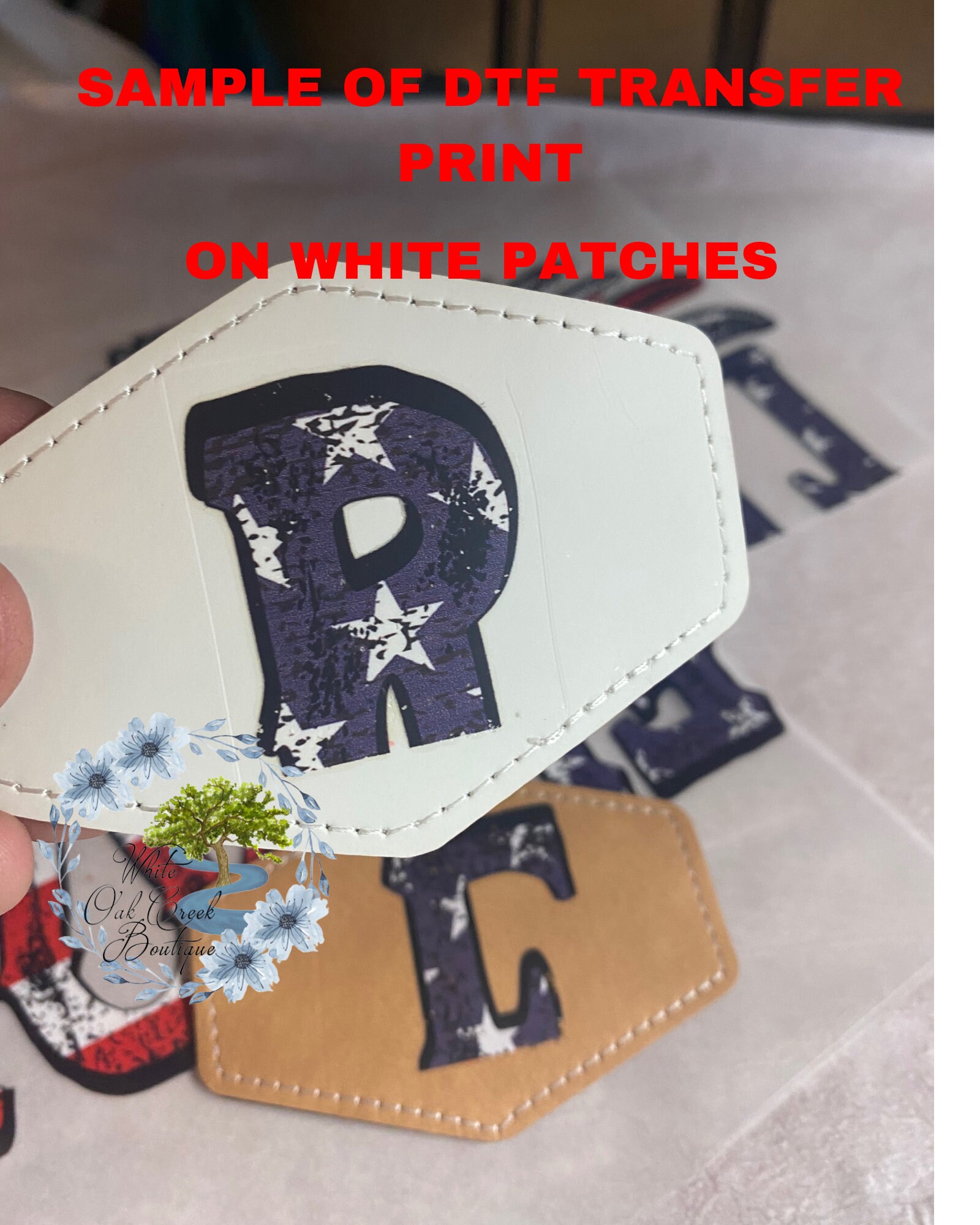 5 Pack Blank Sublimation or DTF Patches Oval White Faux Leather ...