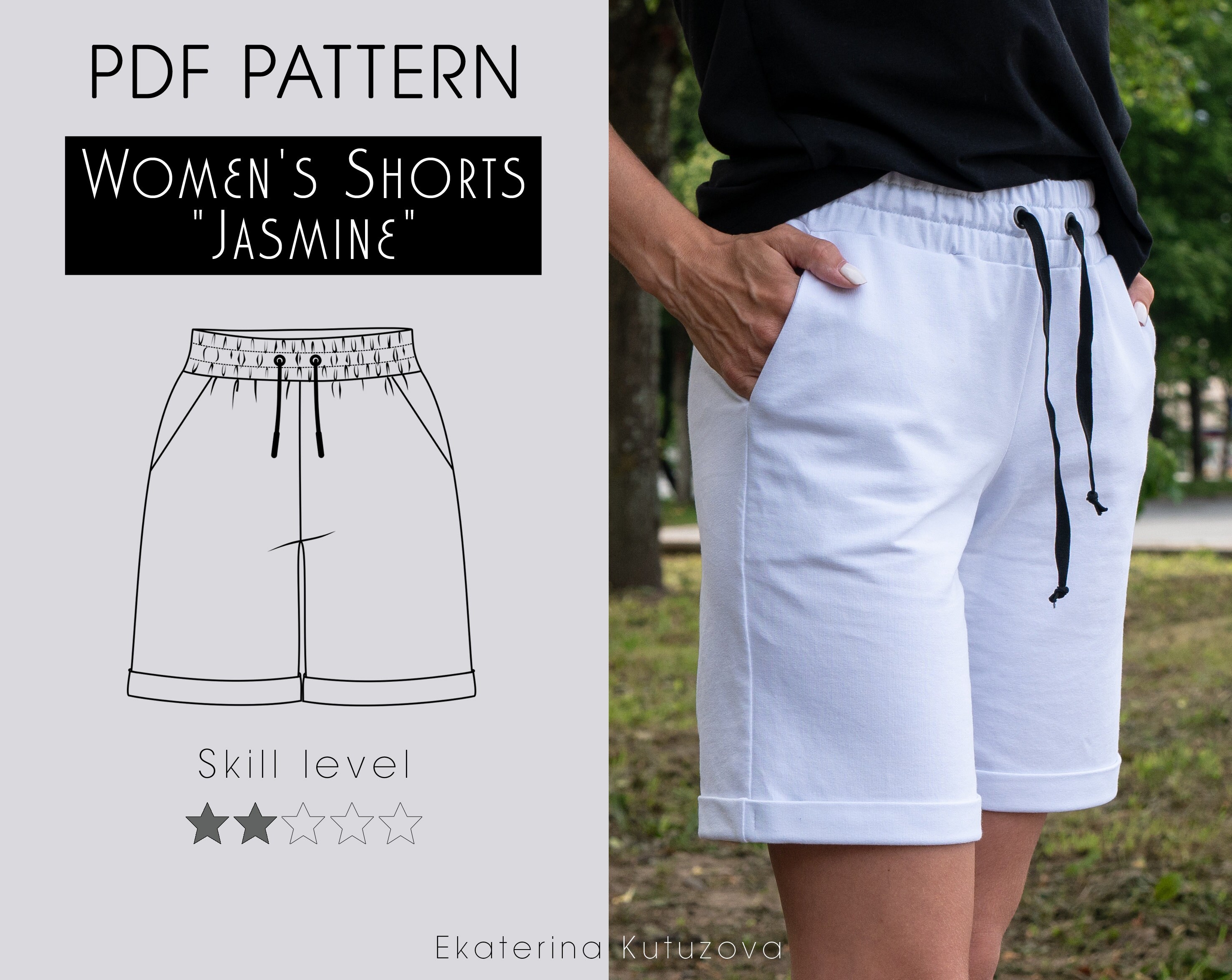 Women's Shorts "Jasmine" PDF Pattern A4 / Letter, Sizes…