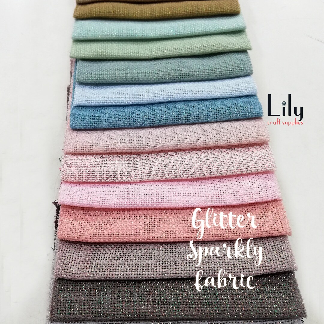 Opalescent Cross Stitch Fabric, 16 Ct Glitter Sparkly Evenweave Aida