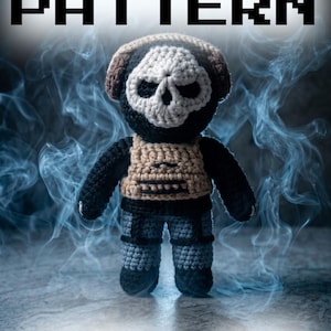 Crochet Pattern Tactical Skull Mask Doll | Ghost Soldier Amigurumi PDF | Military Toy Pattern | Gaming Inspired Plush | Collectible Gift