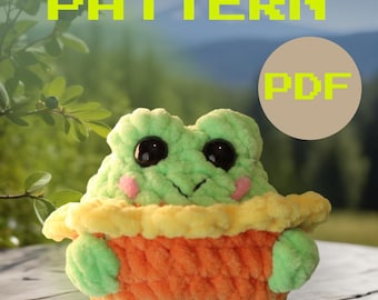 Frog Crochet Pattern, NO SEW PDF Crochet Pattern, Crochet Frog Pattern, Keychain Amigurumi Froggy, Tiny Frog Crochet Pattern