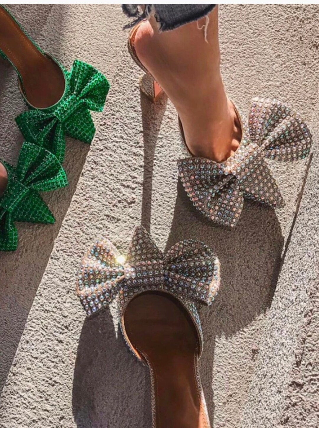 JOELENE Mules Women Pointed Toe Heels Embellished Shoes - Etsy UK