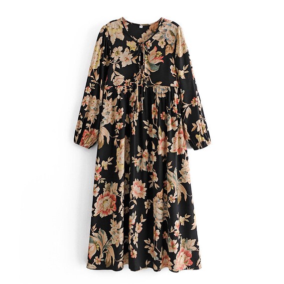 Long sleeve top rayon maxi dress