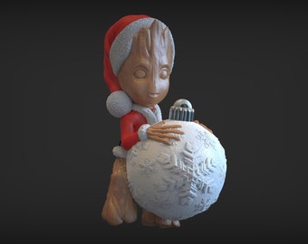 PPC | Santa Groot Christmas Ornament | 3D Printable | STL Files