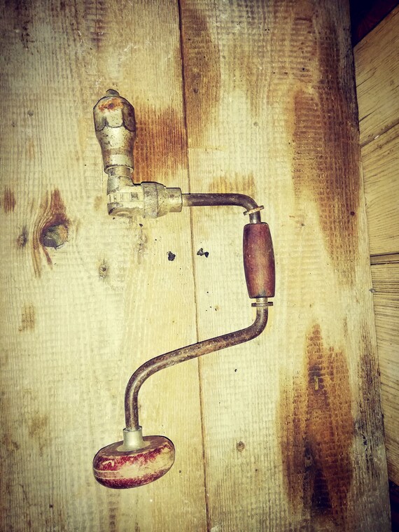 Vibtage Antique Very Old Tool hand drill totally Etsy