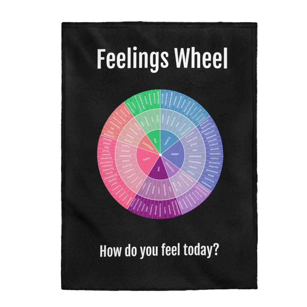 Schwarze moderne Gefühle & Emotionen Rad Velveteen Plüsch | Etsy