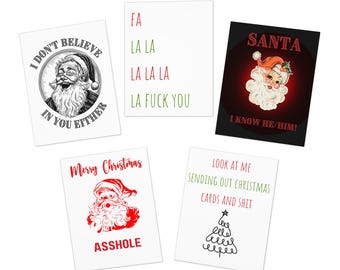 Christmas Card Multi Design Pack, Funny Gift, Funny Christmas Card, Gift for Friend, Gift for Co Worker, Joke Card, Sarcastic Holiday Card