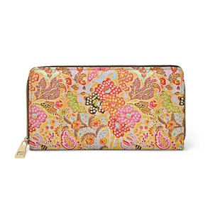Cartera de mujer, Monedero/embrague de mujer, Accesorios estilo Boho, Cartera con cremallera, Regalo para ella, Cuero sintético libre de crueldad