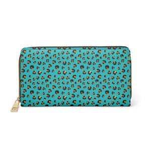 Monedero con cremallera y estampado de leopardo / Monedero con estampado animal