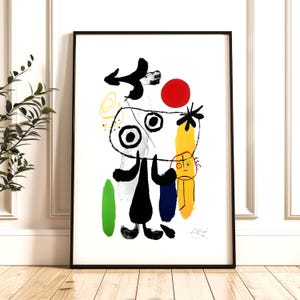 Joan Miró Exhibition Poster, Abstract Figures Art Print, Home Decor, Digital Download, Art Lover Gifts