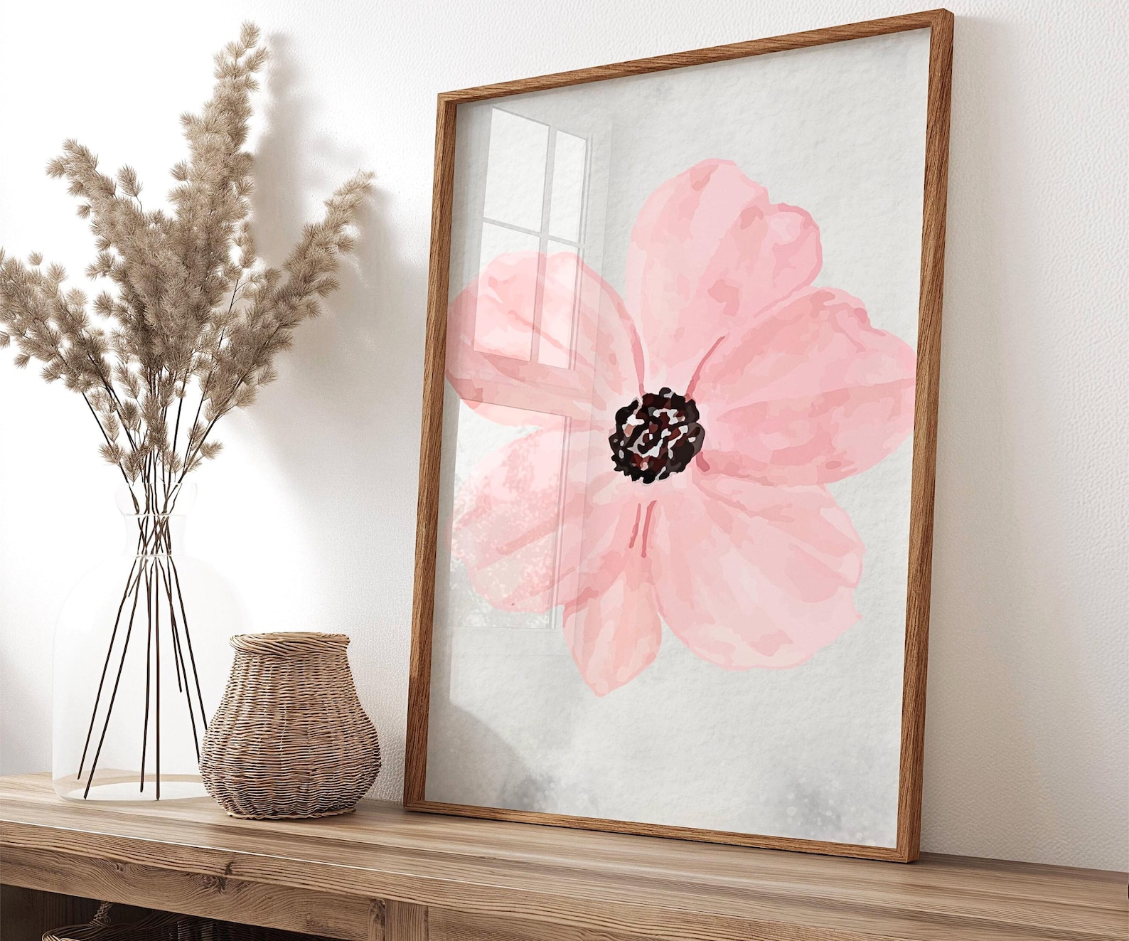 Watercolor Pink Floral Print, Flower Wall Art,botanical Wall Art ...