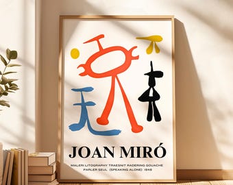 Joan Miro Exhibition Poster: Abstract Geometric Art (digital
