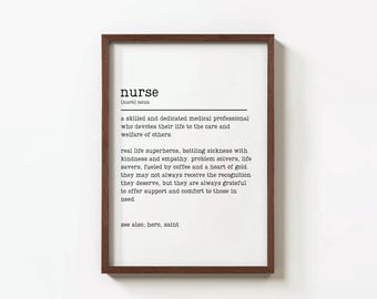 Nurse Definition Print: Thank You Gift for Nurses (Digital Download)
