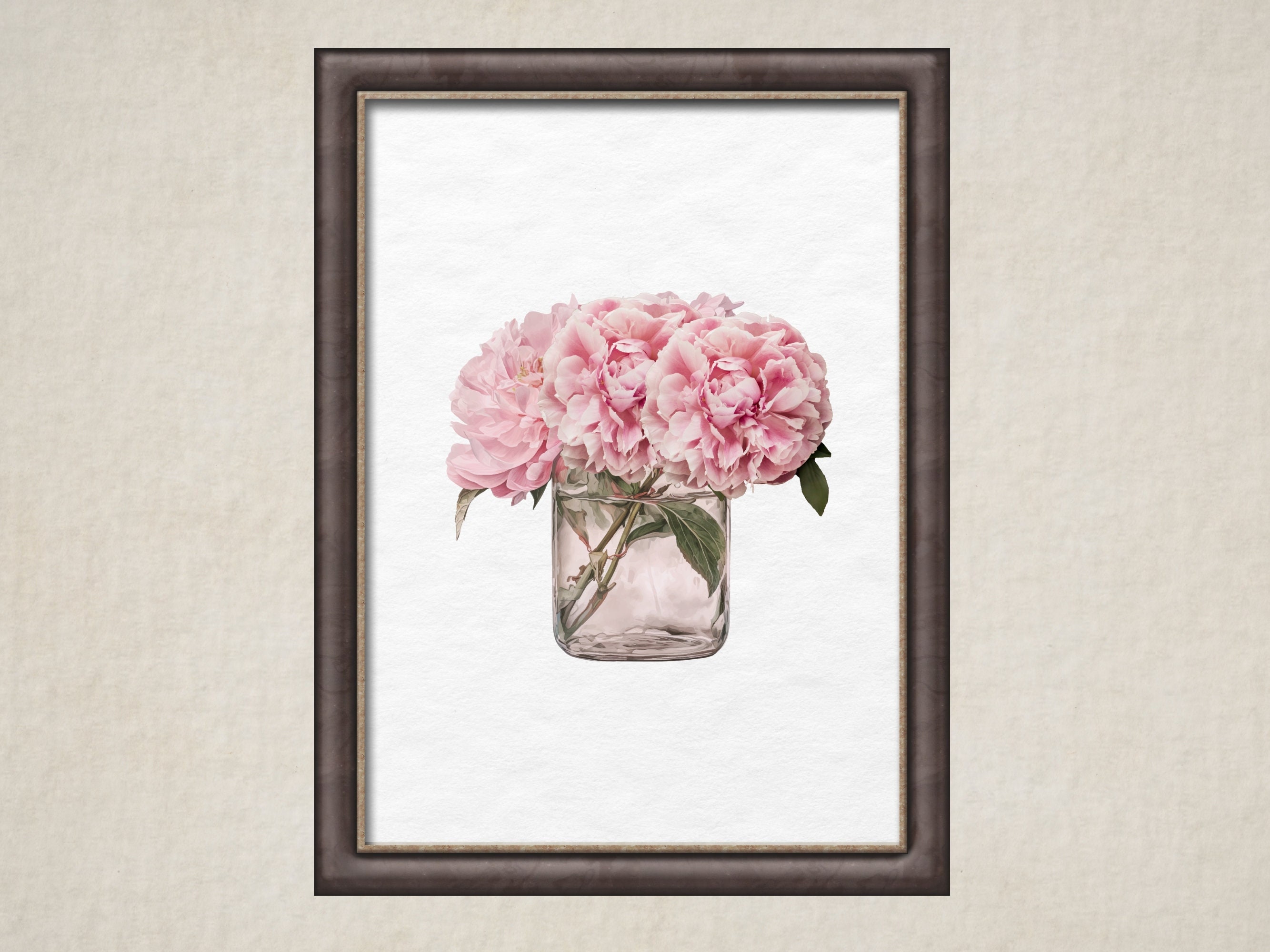 Pink Peony Wall Art, Watercolor Peonies, Peonies Art Print, Peonies ...