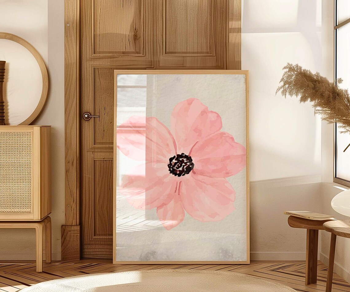 Watercolor Pink Floral Print, Flower Wall Art,botanical Wall Art ...