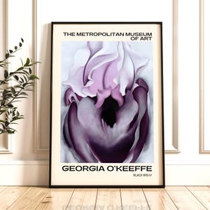 Arte de pared imprimible con flor de iris de Georgia O'Keeffe, descarga digital