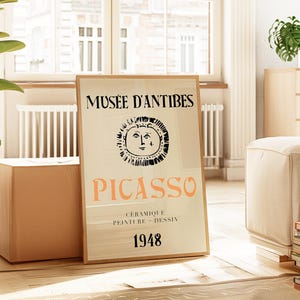 Picasso Exhibition Print, Picasso Printable Art, Modern Print, Musee Antibes, Museum Poster, Exhibition Print, Vintage Art, Digital Download
